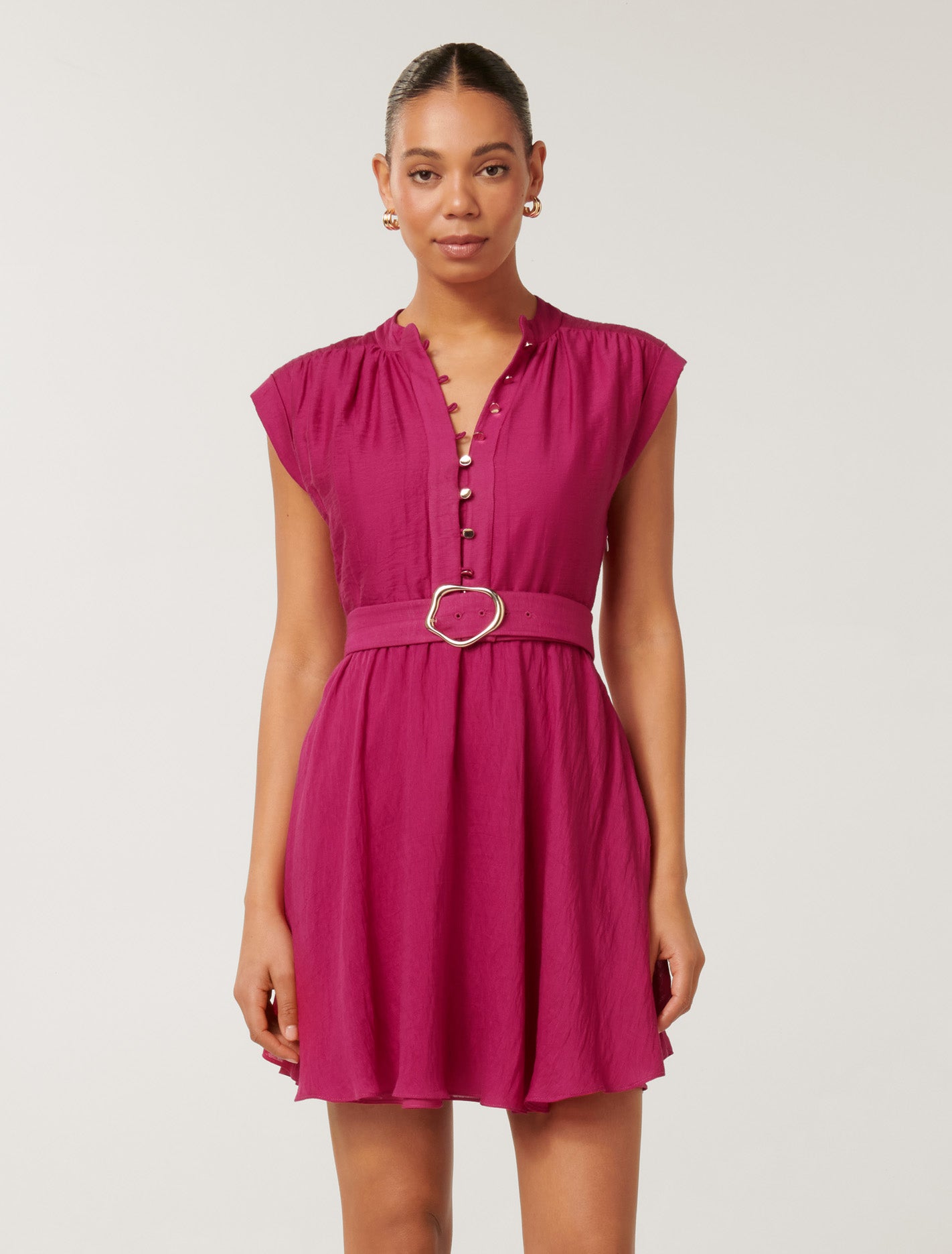 Lucille Textured Belted Mini Claret