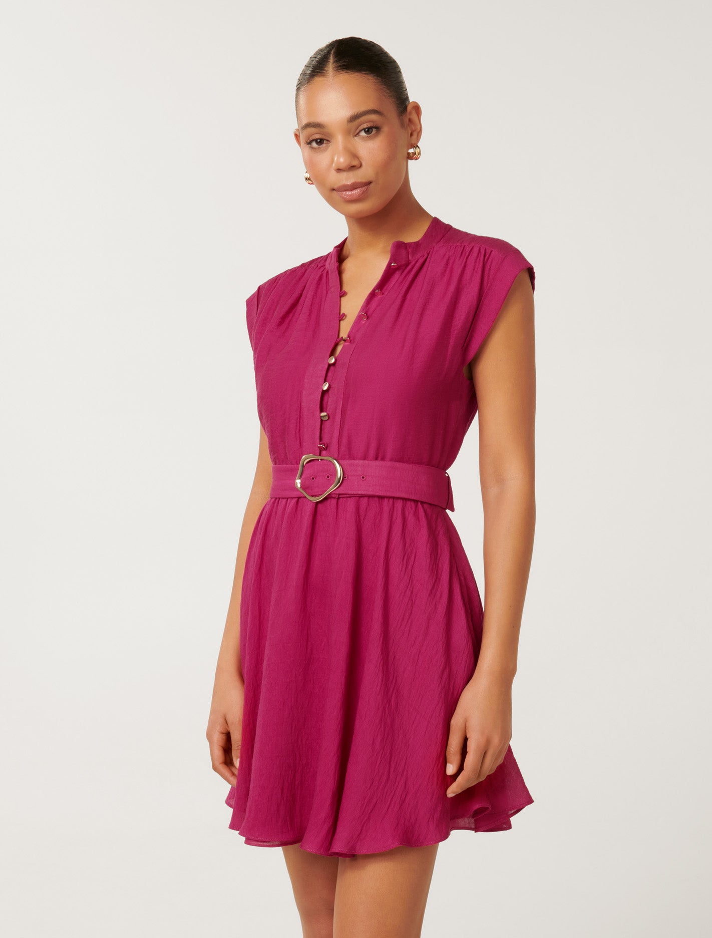 Lucille Textured Belted Mini Claret