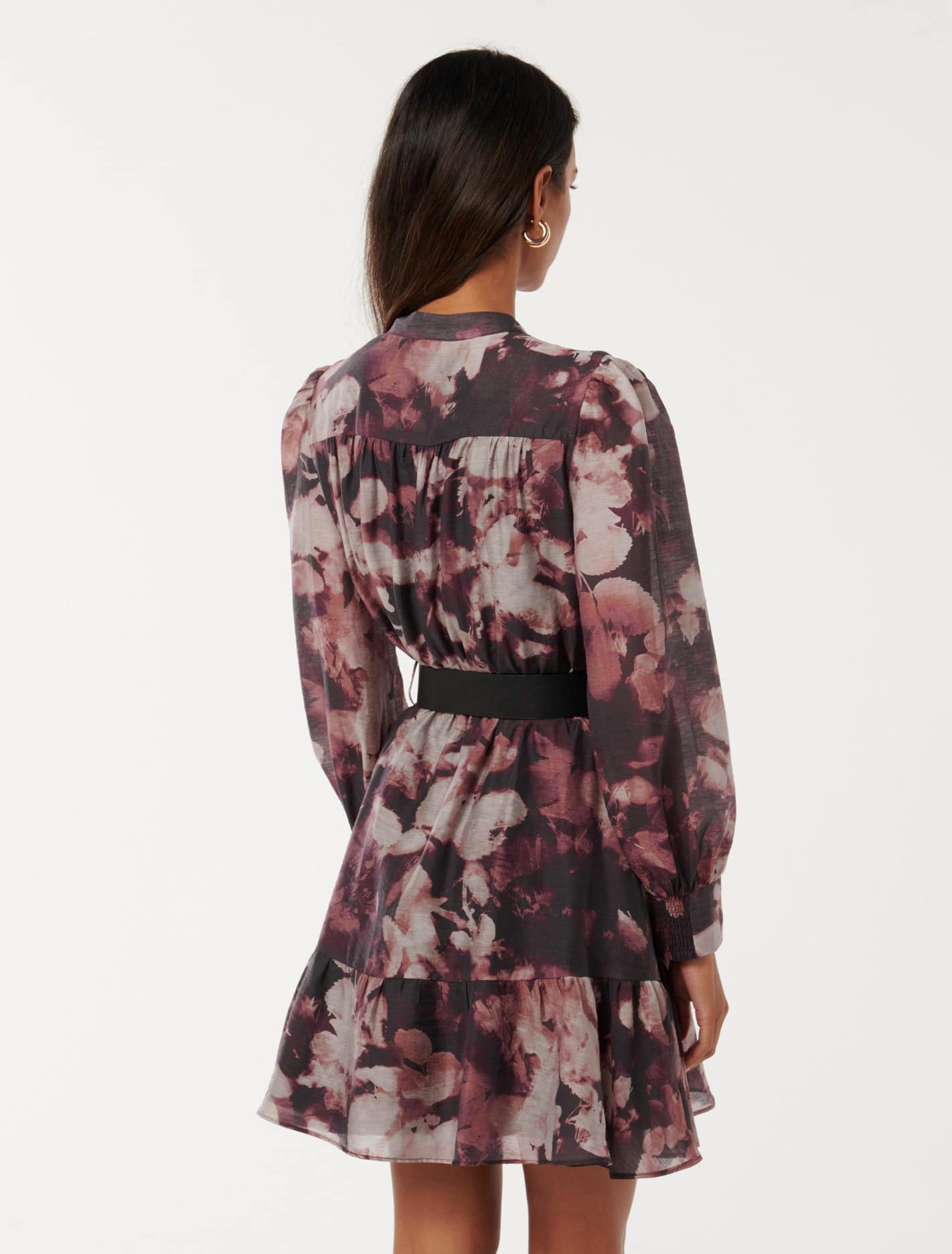 Hollie Petite Blouson Sleeve Mini Berry Iris Floral