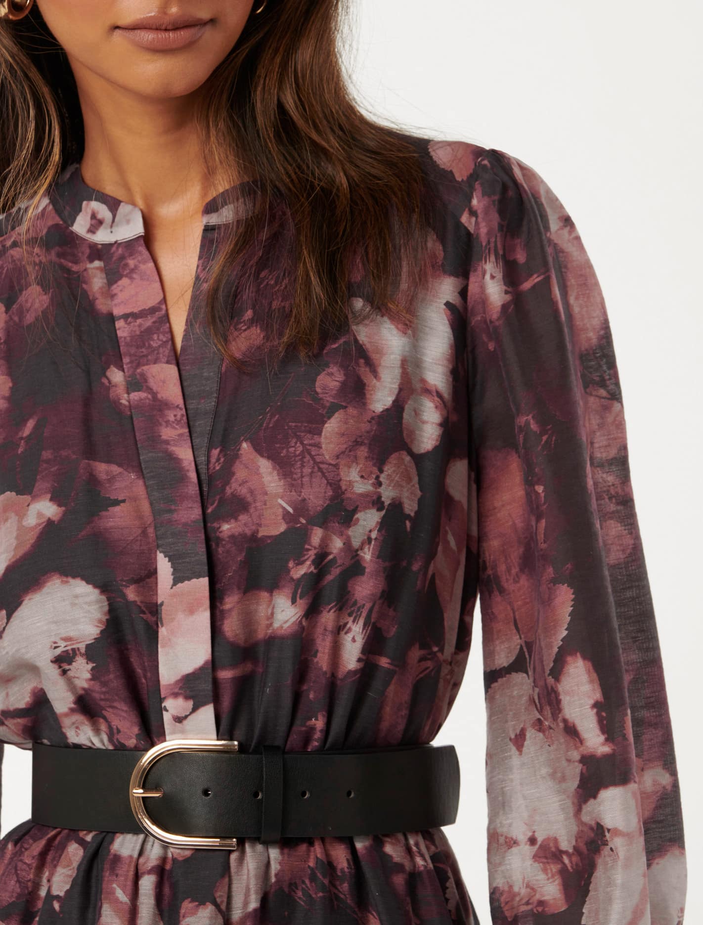 Hollie Petite Blouson Sleeve Mini Berry Iris Floral