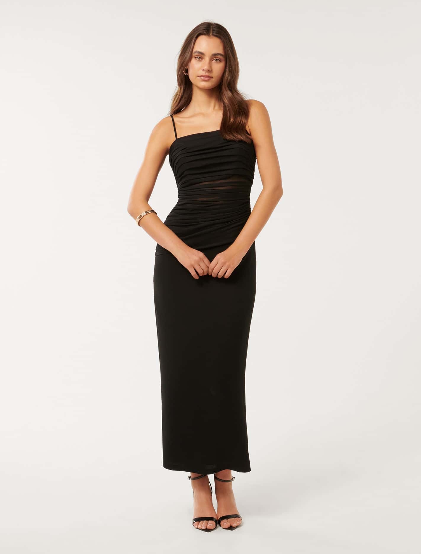 Leah Mesh Bodycon Dress Black