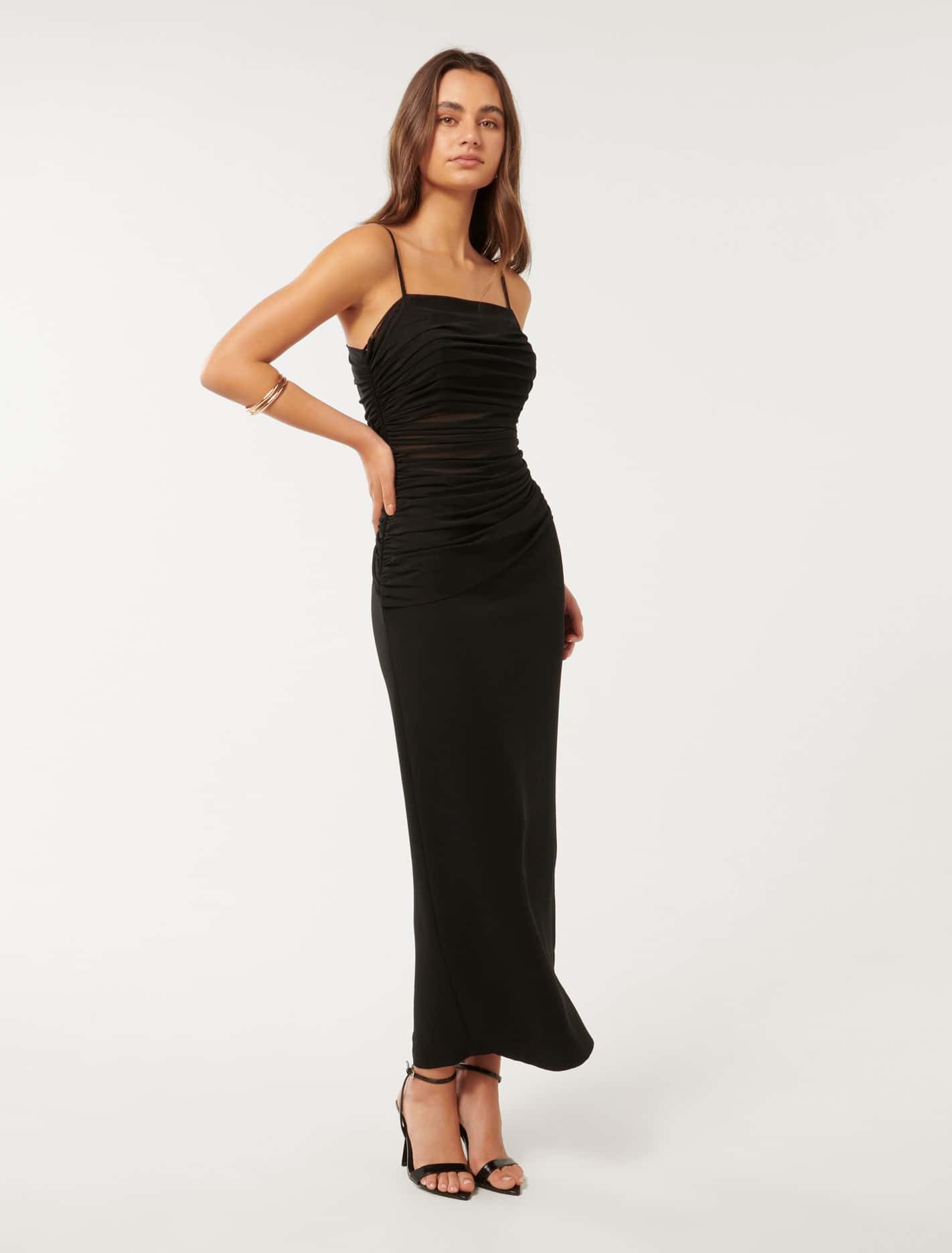 Leah Mesh Bodycon Dress Black