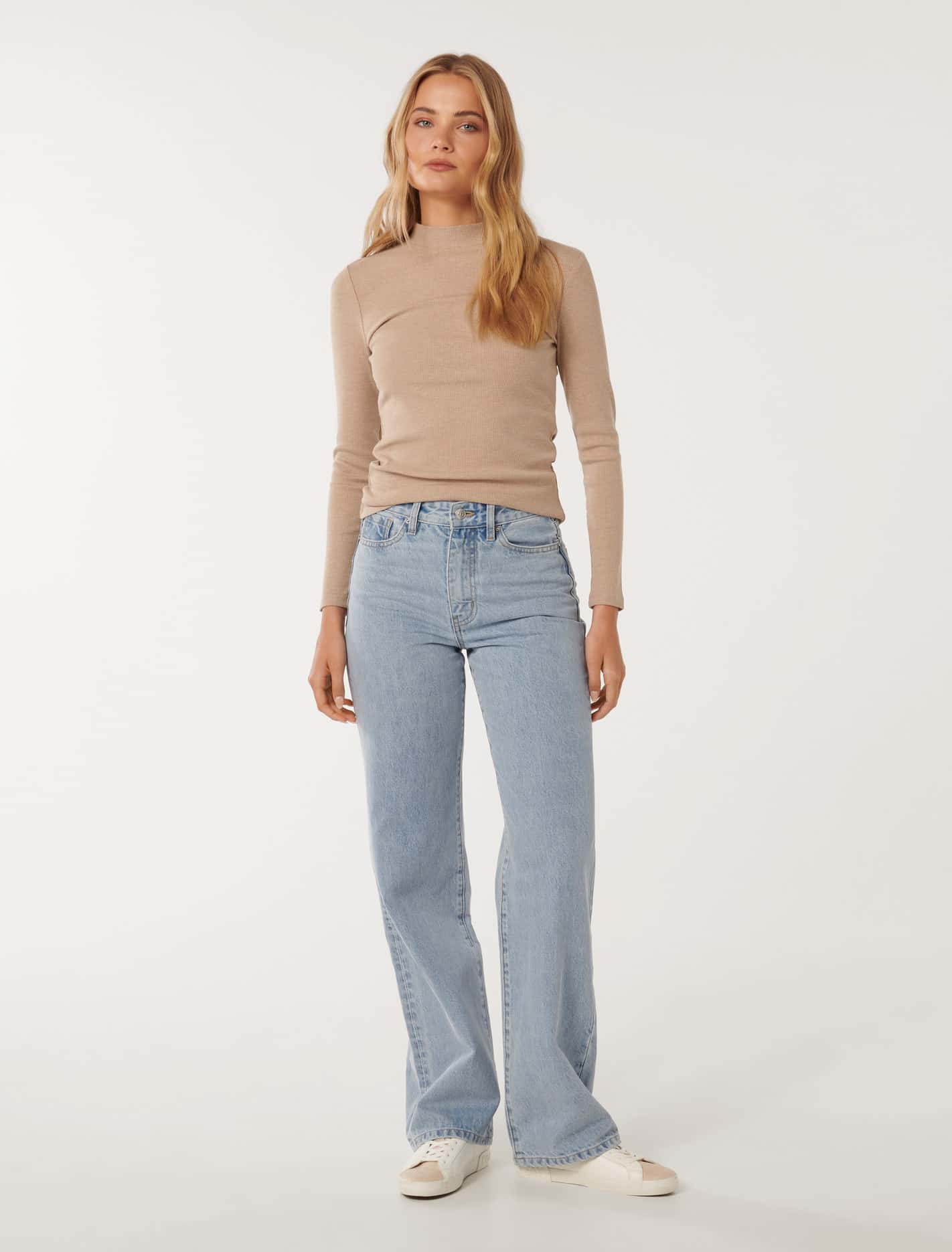 Winona Rib Long Sleeve Top Camel Marle