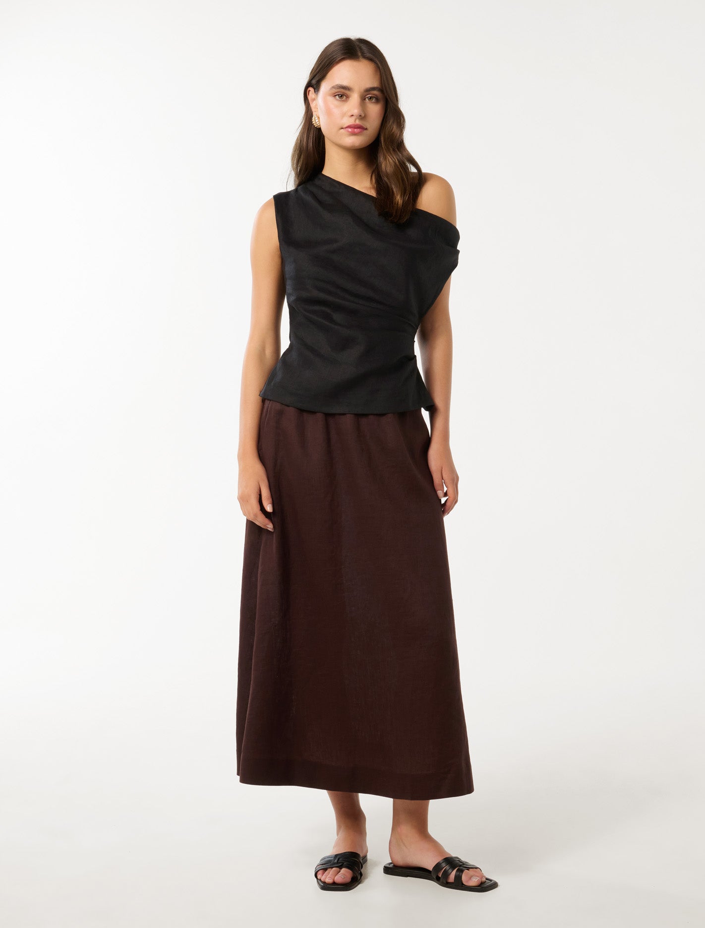 Aspen Linen Top Black