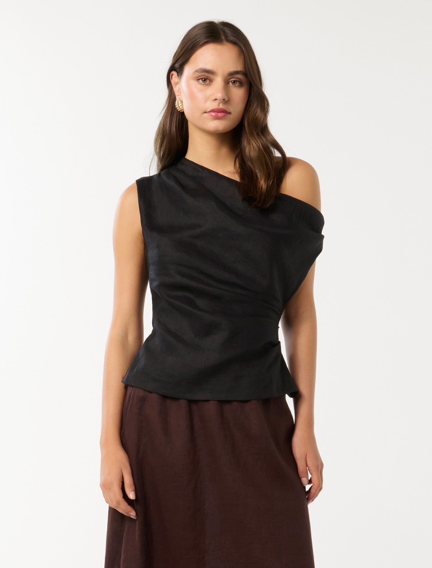 Aspen Linen Top Black