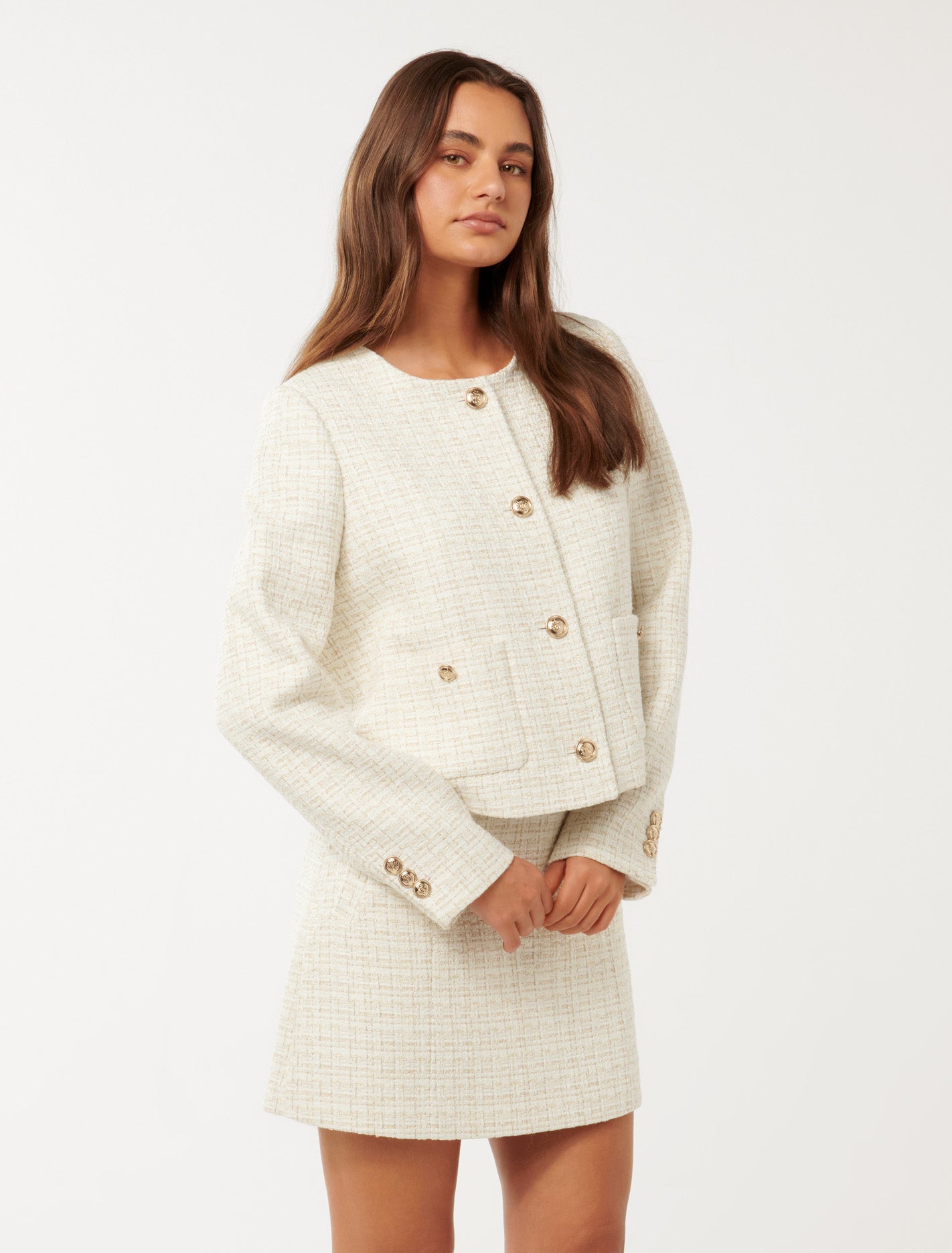 Linda Boucle Jacket White/Gold Suit