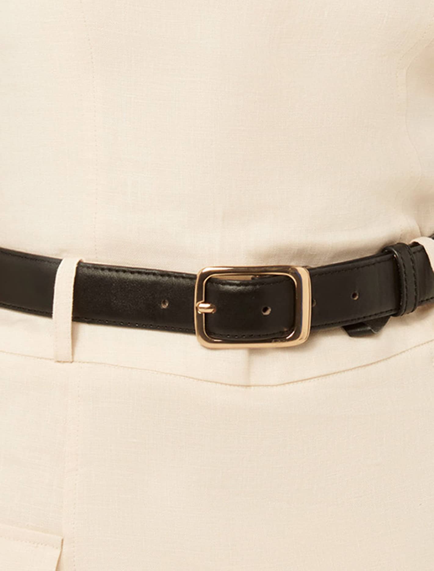 Charlie Belted Linen Mini Natural A