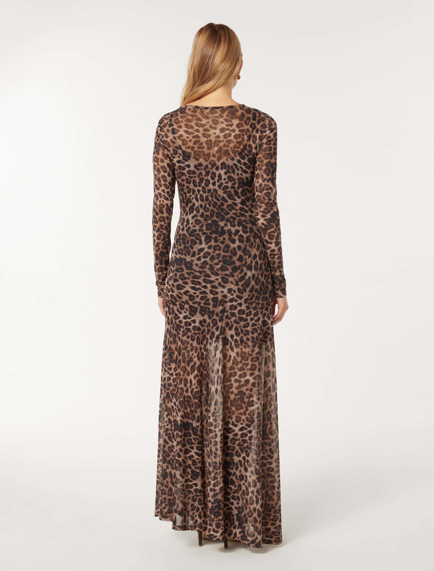 Libby Mesh Spliced Midi Textured Leopard