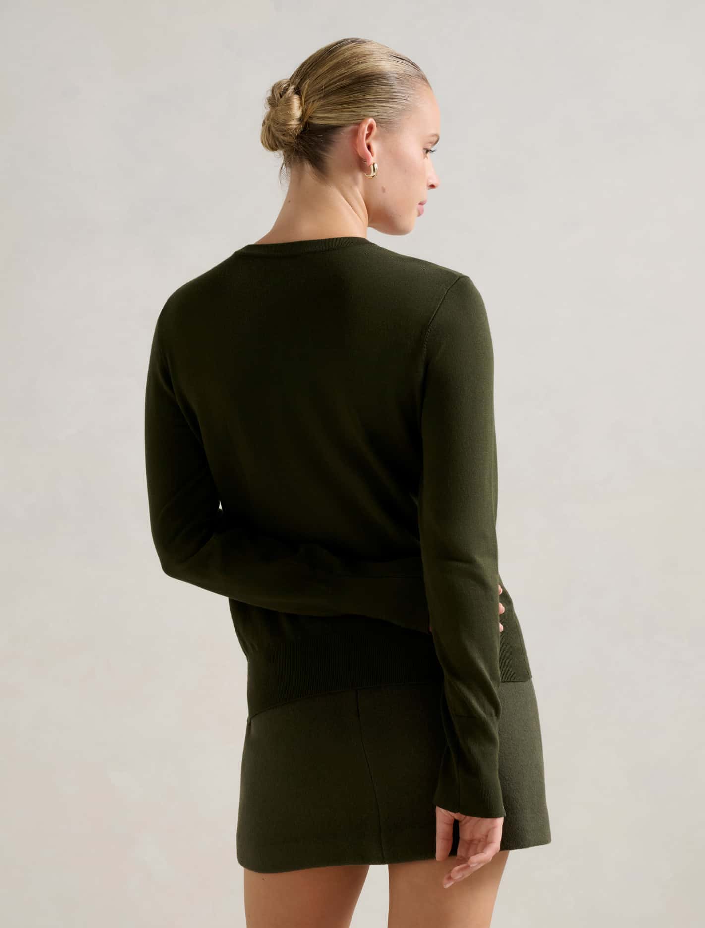 Katie Crew Neck Sweater Green Ivy