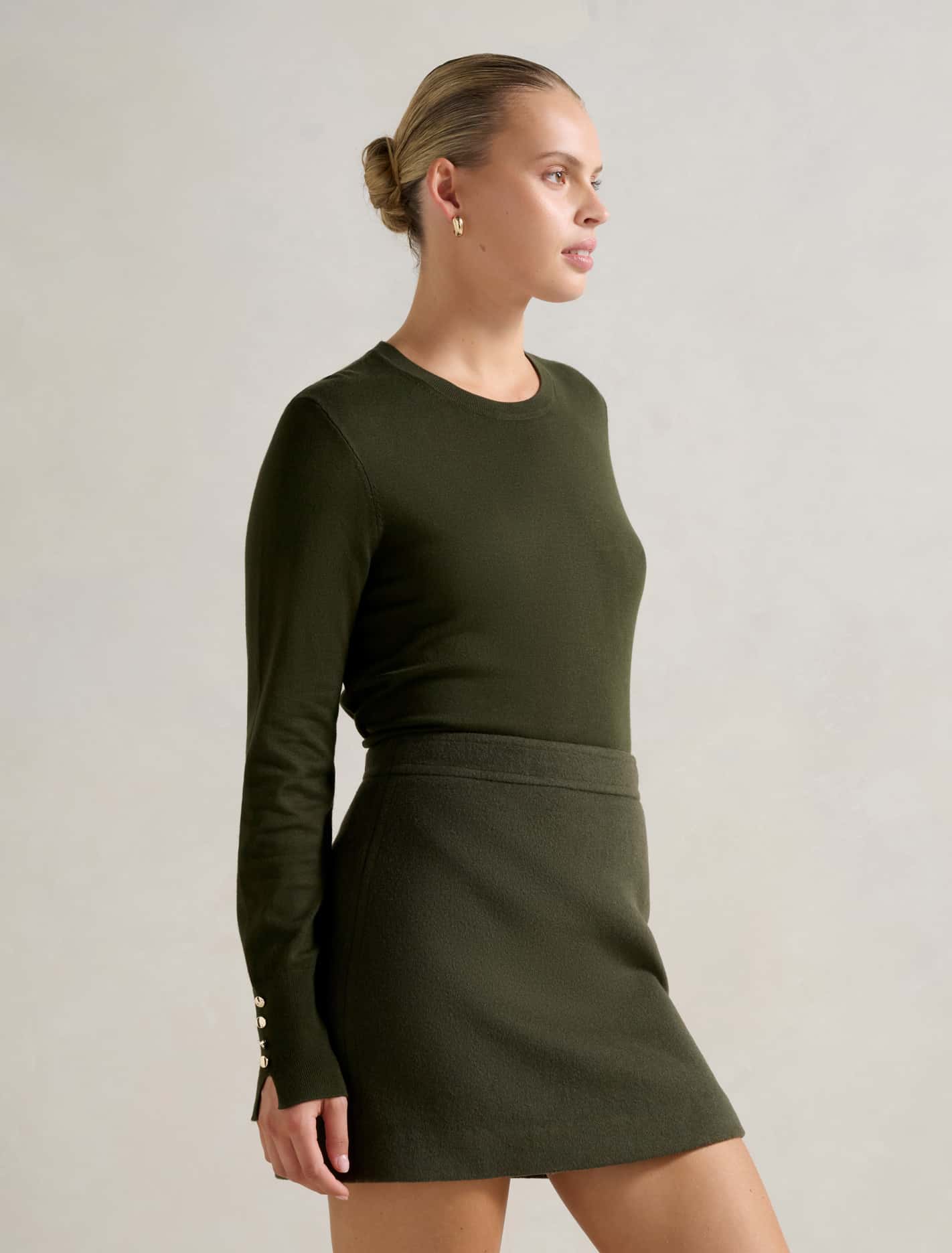 Katie Crew Neck Sweater Green Ivy