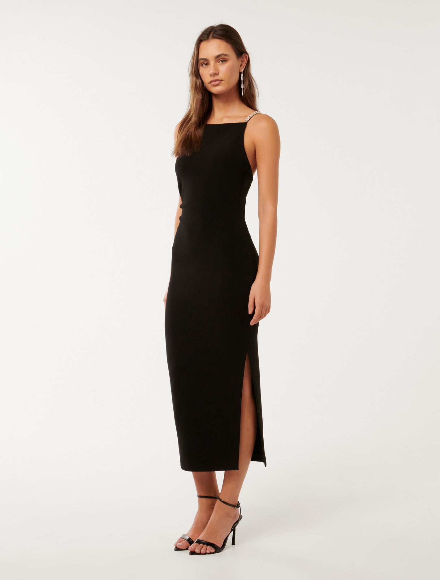 Andrea Embellished Back Midi Black