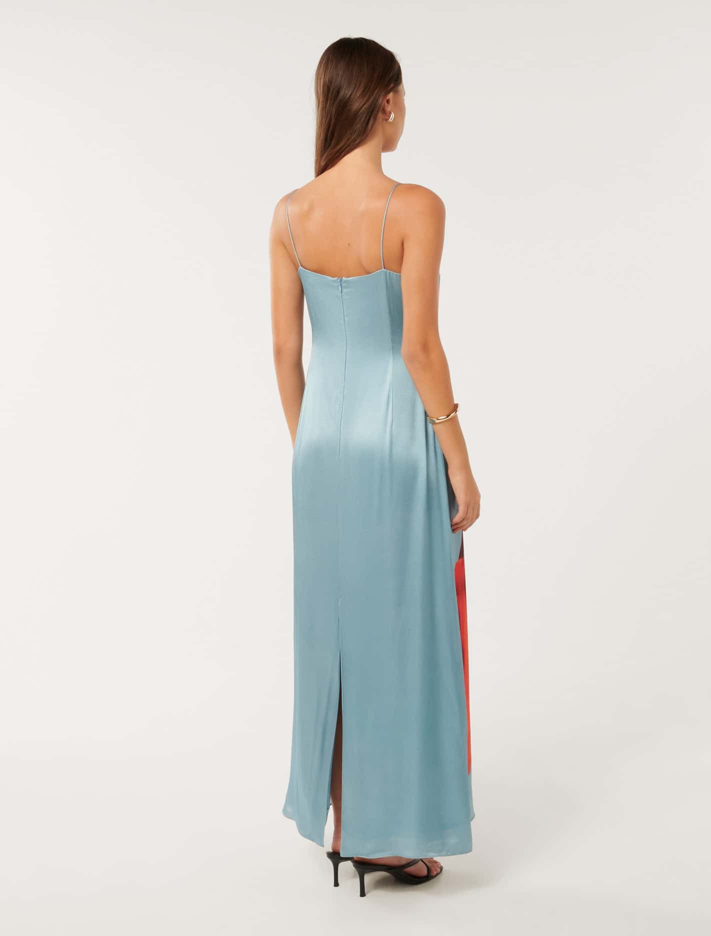 Constance Satin Maxi Blue Naira Floral