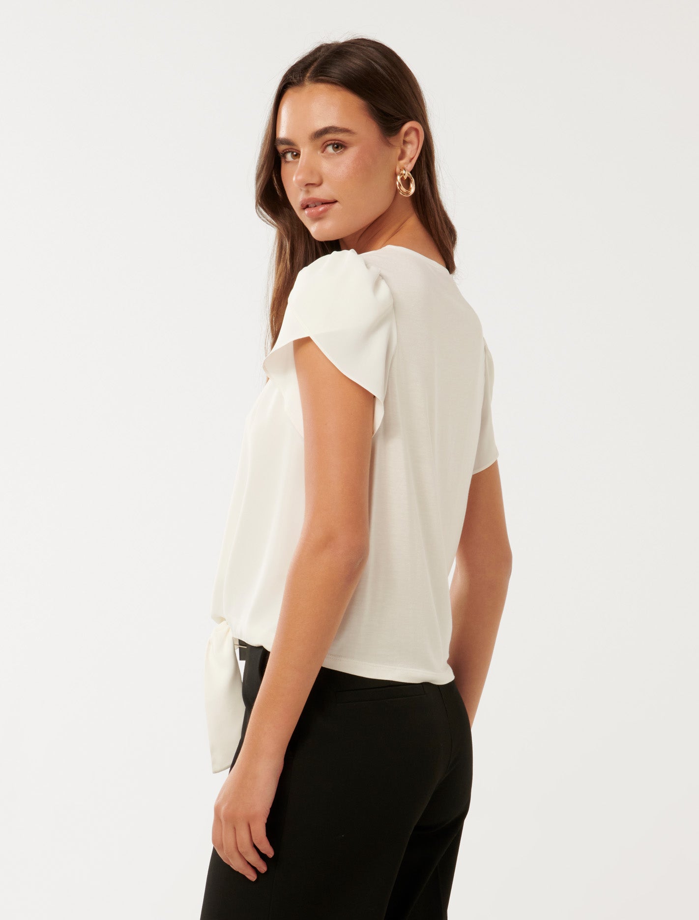 Mila Tie-Front Top Porcelain