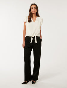 Mila Tie-Front Top Porcelain