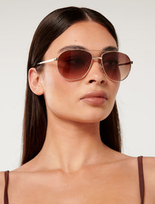 Allison Aviator Sunglasses Gold/Dark Tort