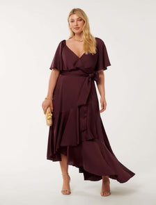 Abbie Curve Asym Wrap Midi Imperial Port