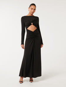 Abbey Cut-Out Maxi Dress Black