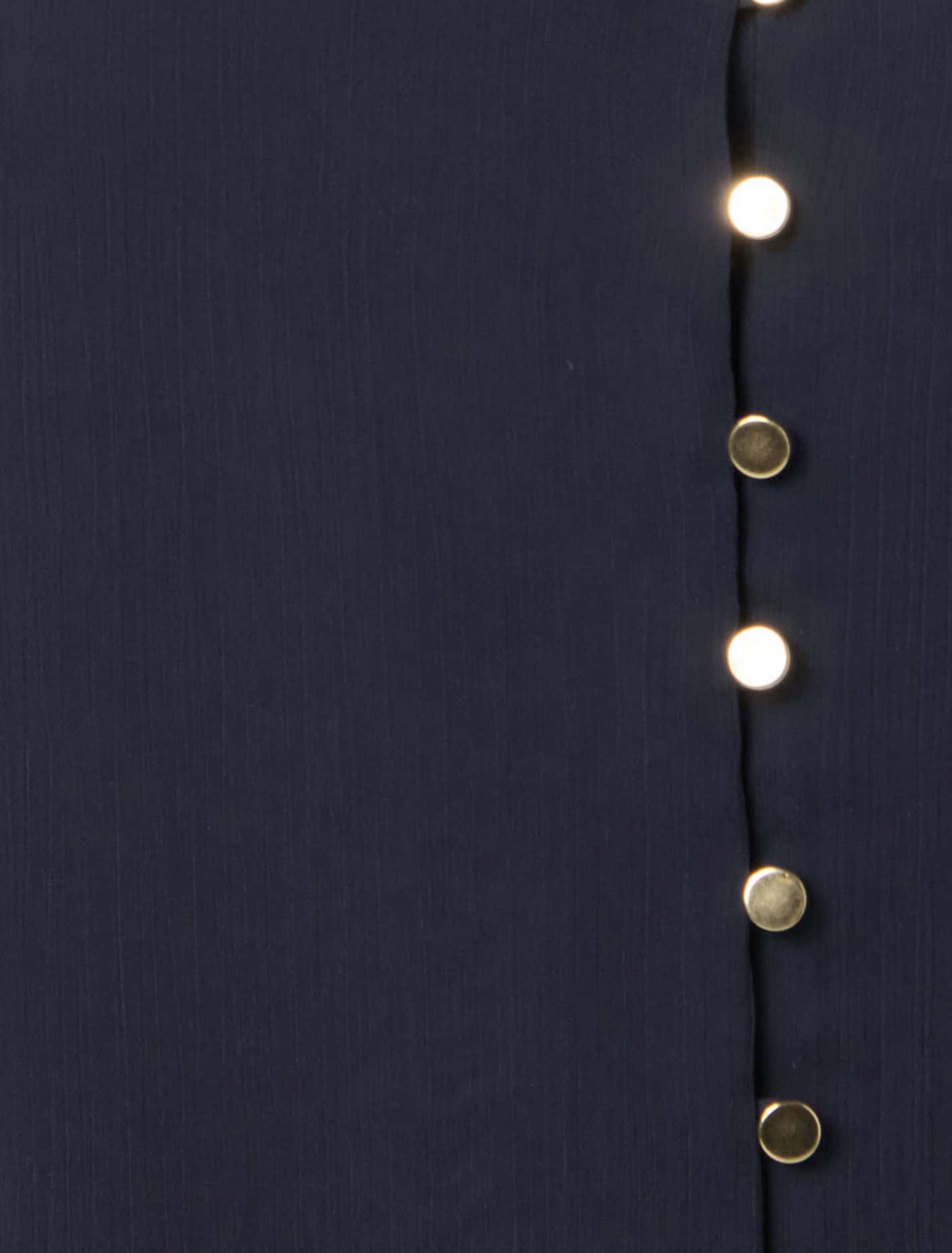 Nina Curve Gathers Neck Top Navy