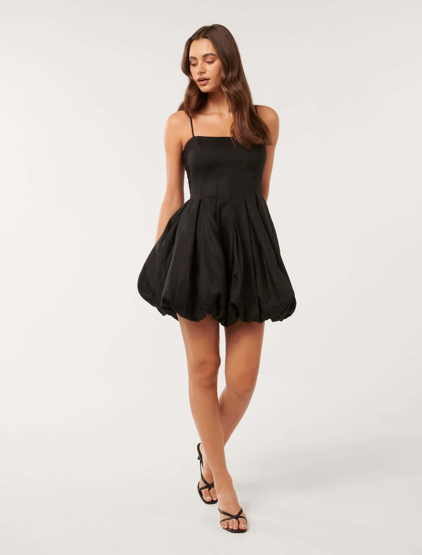 Sandy Pleat Bubble Mini Black