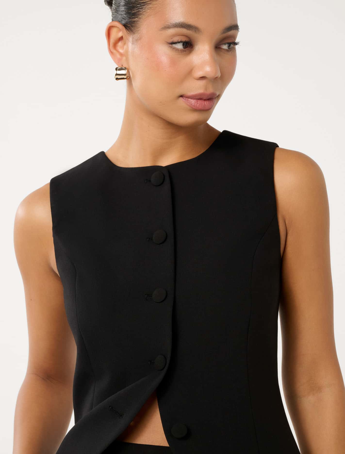 Toni High Neck Waistcoat Black