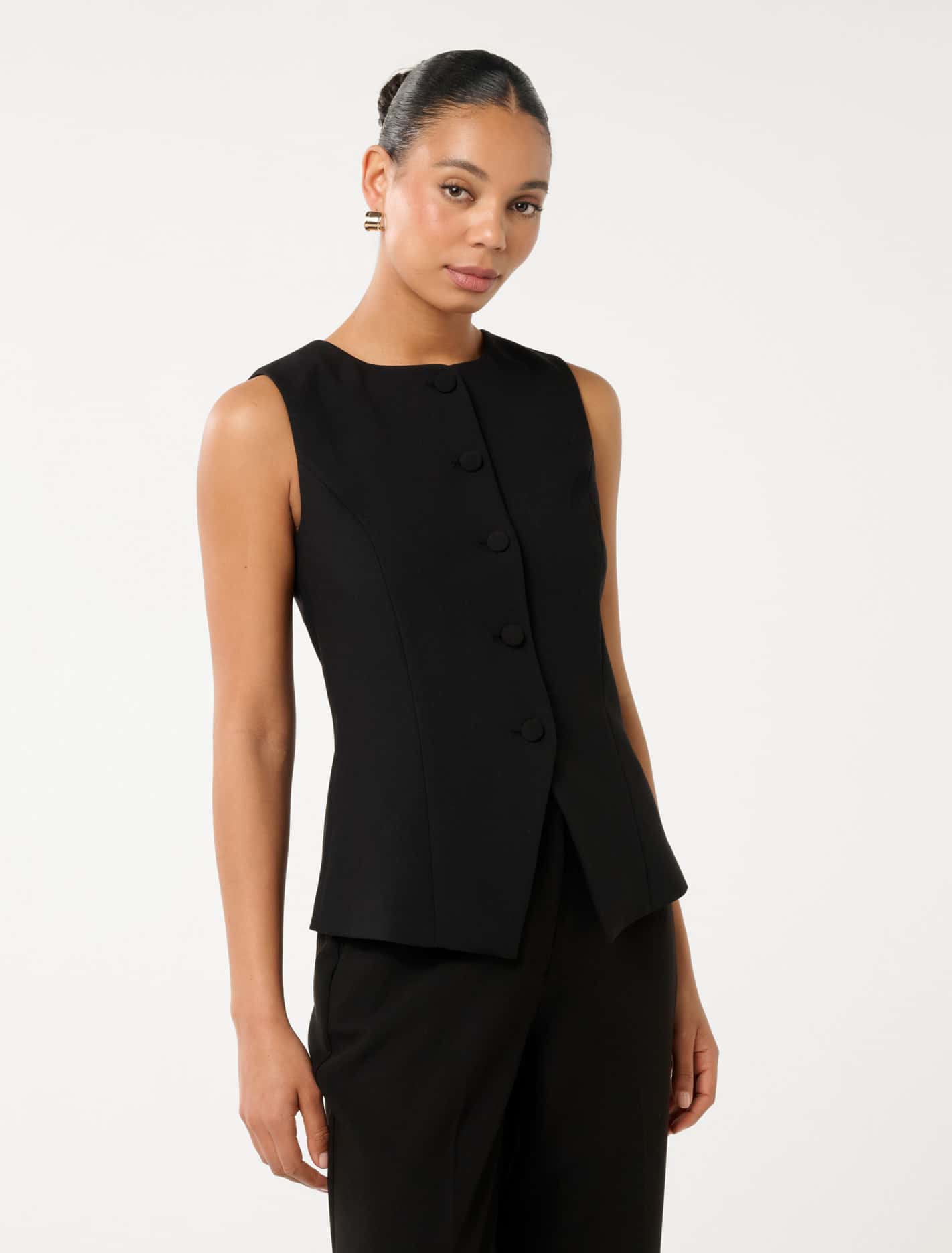 Toni High Neck Waistcoat Black