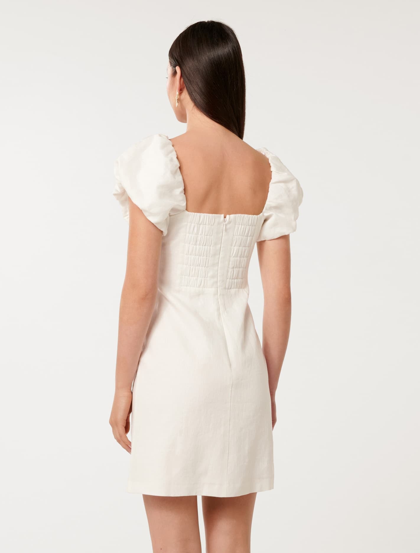 Aspen Ruched Mini Dress Porcelain