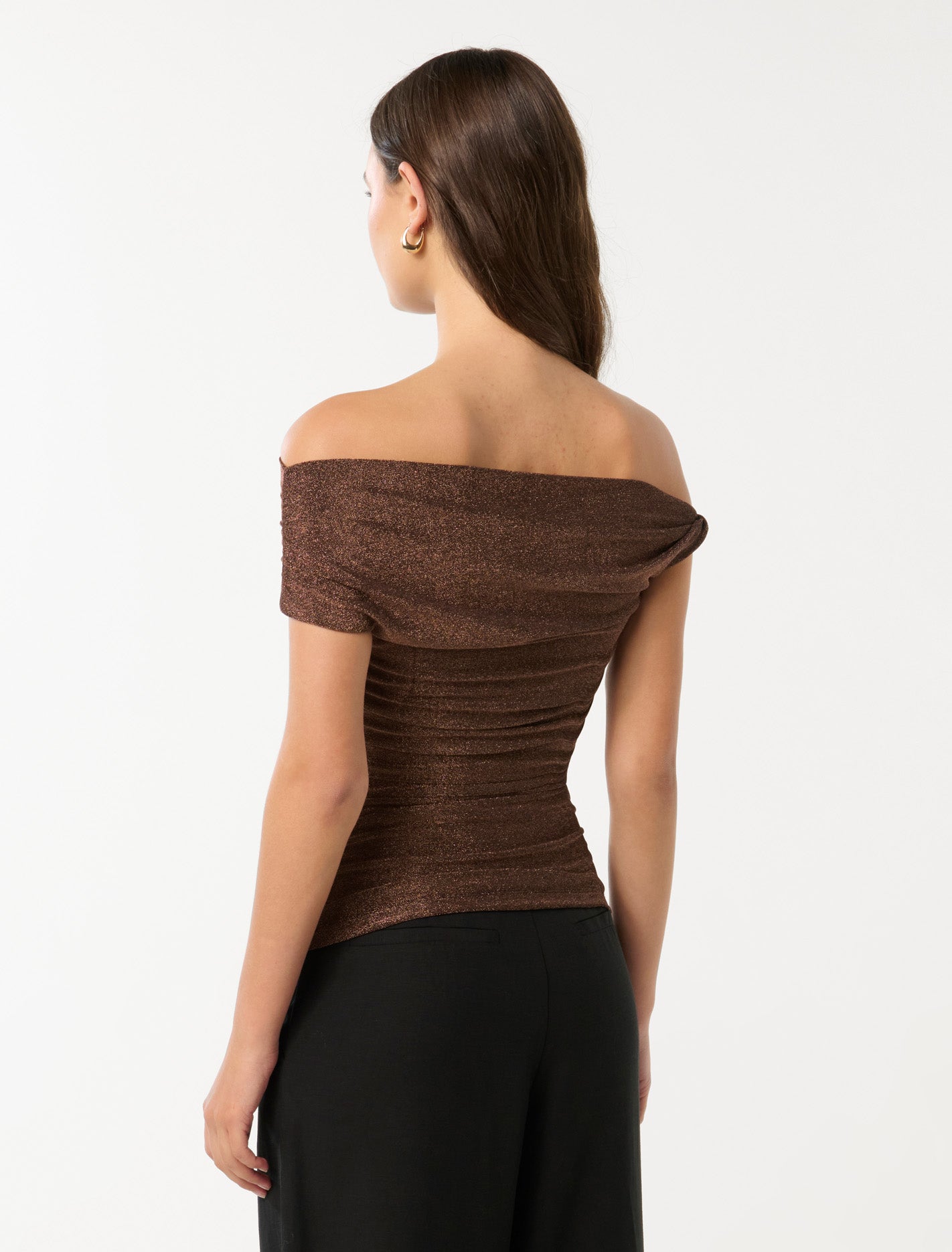 Mia Twist Shoulder Top Bronze