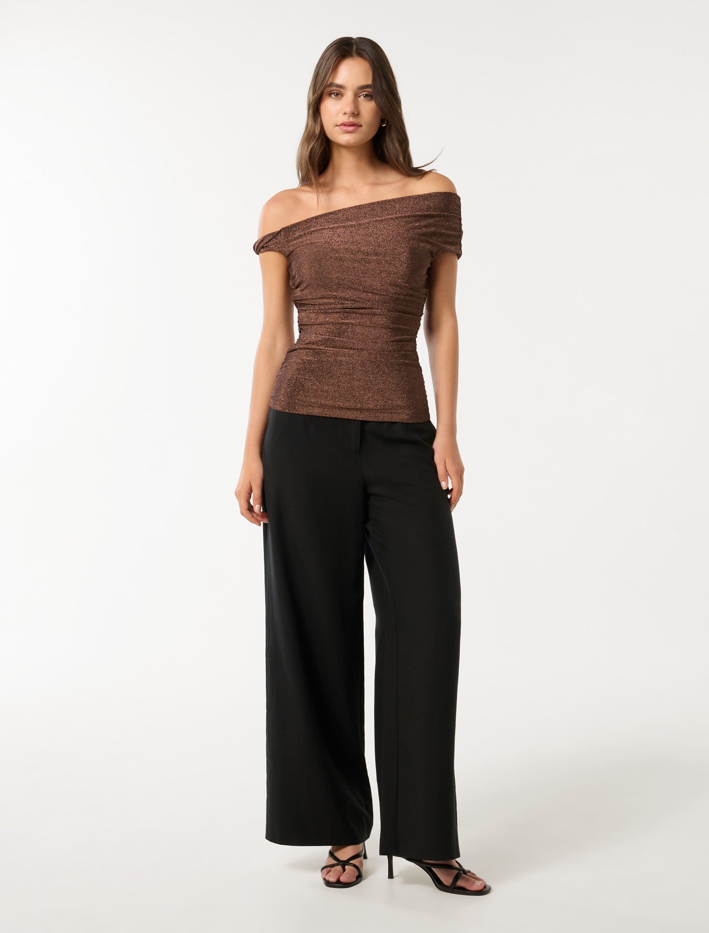 Mia Twist Shoulder Top Bronze