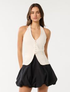 Elsie Halter Vest Porcelain