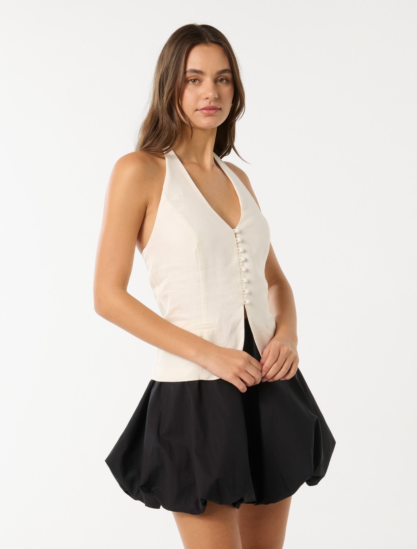 Elsie Halter Vest Porcelain