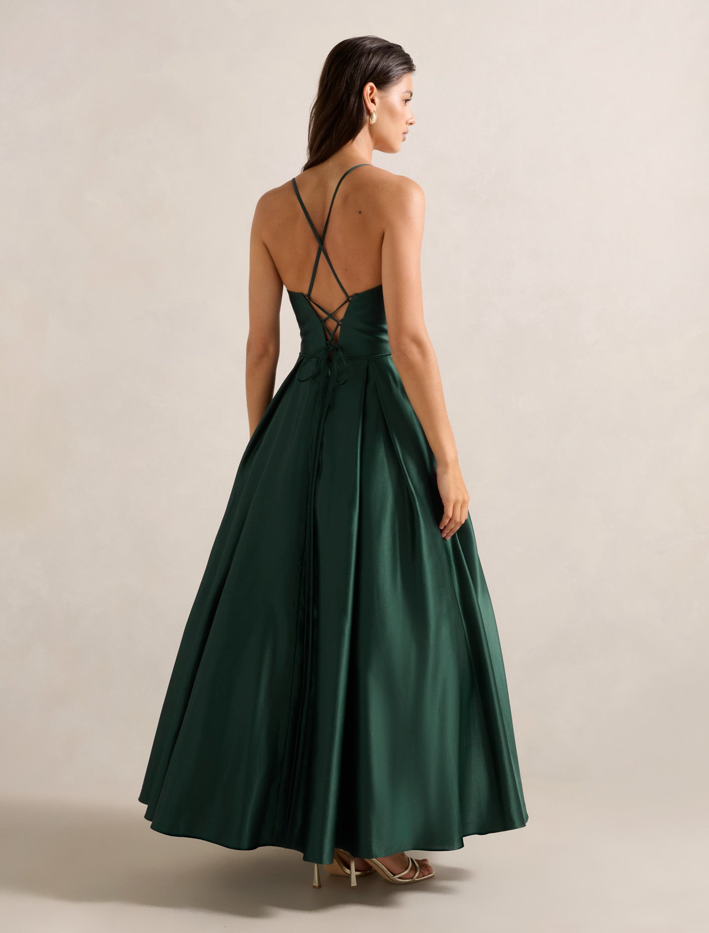 Lydia Strappy Gown Hunter