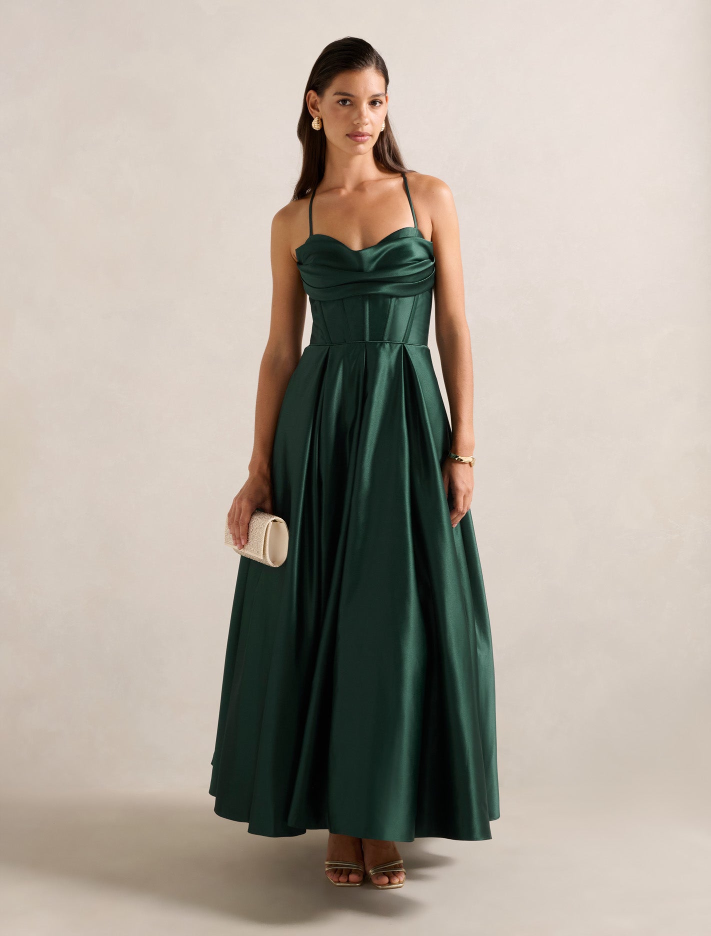 Lydia Strappy Gown Hunter