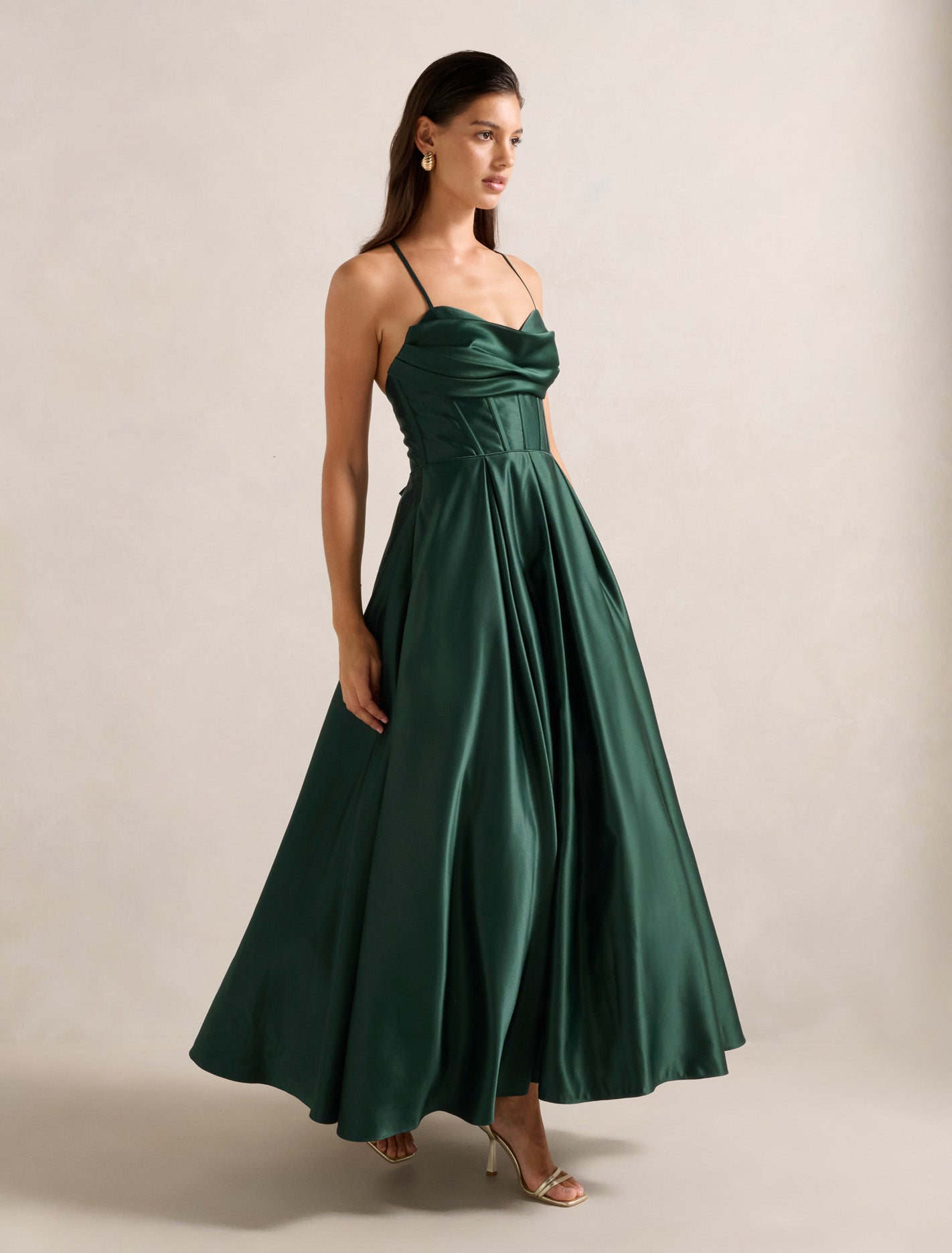 Lydia Strappy Gown Hunter
