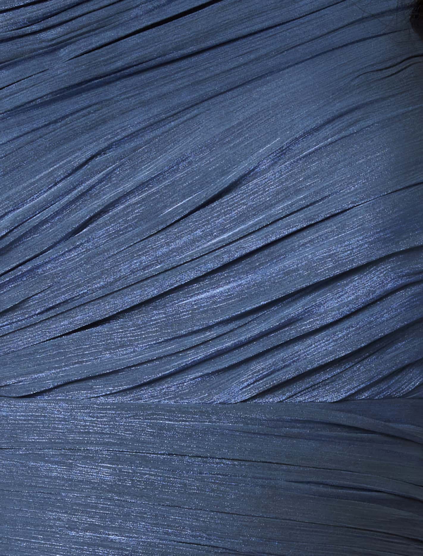Nya Curve Metallic Asymmetrical Maxi Dress Danish Blue