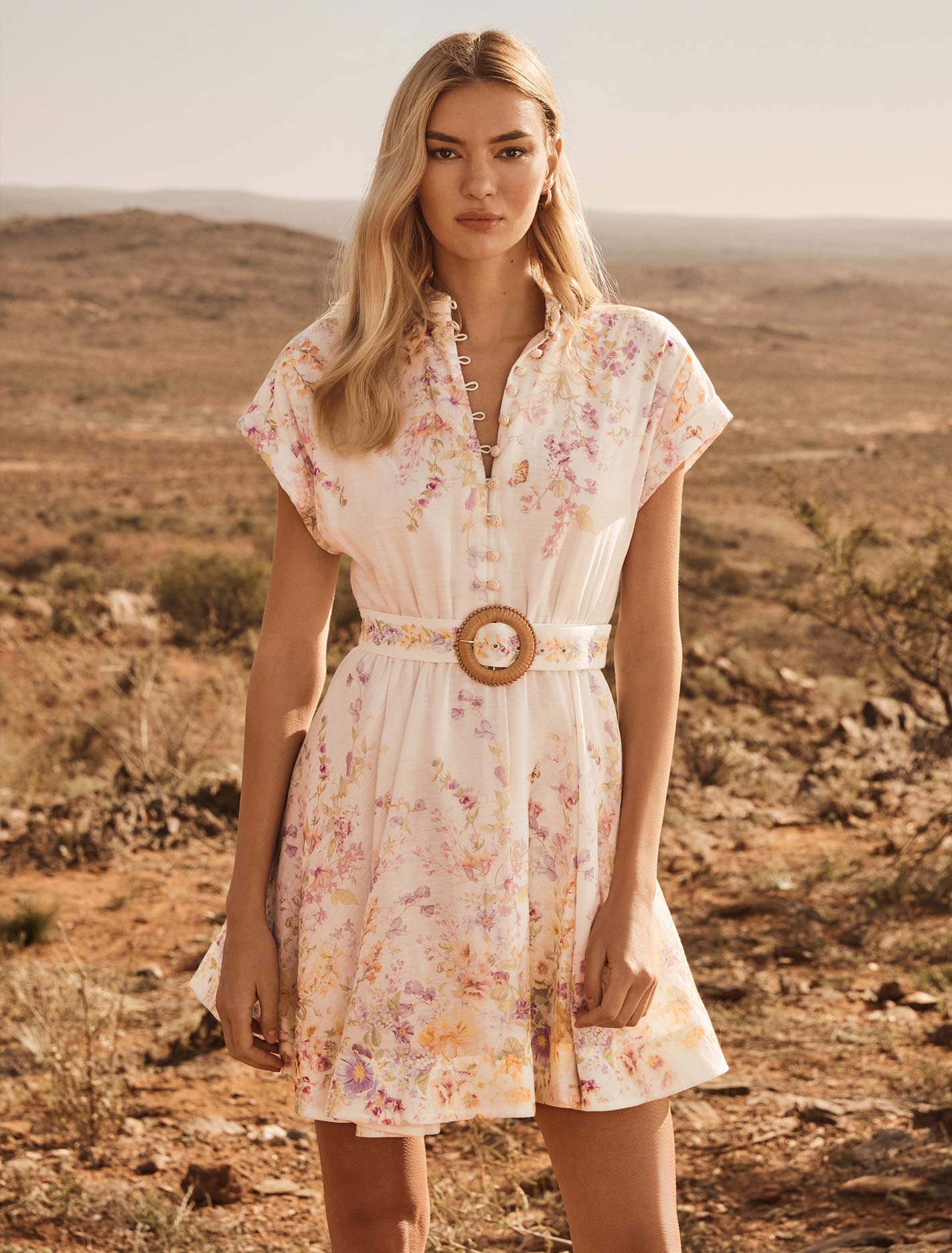Anne-Marie Printed Skater Mini Lilac Oxley Floral