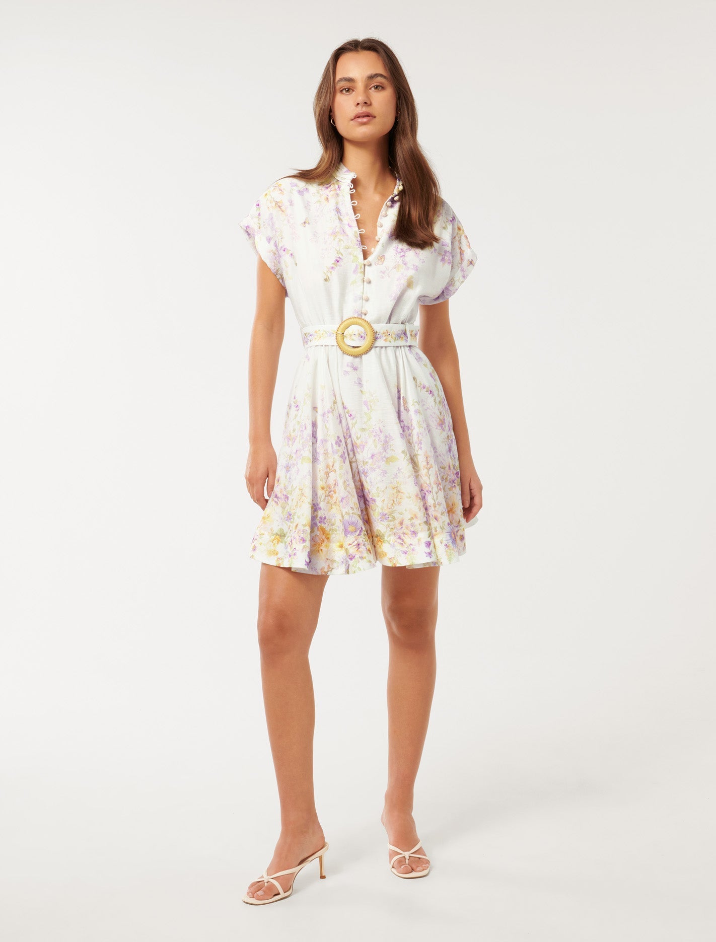 Anne-Marie Printed Skater Mini Lilac Oxley Floral