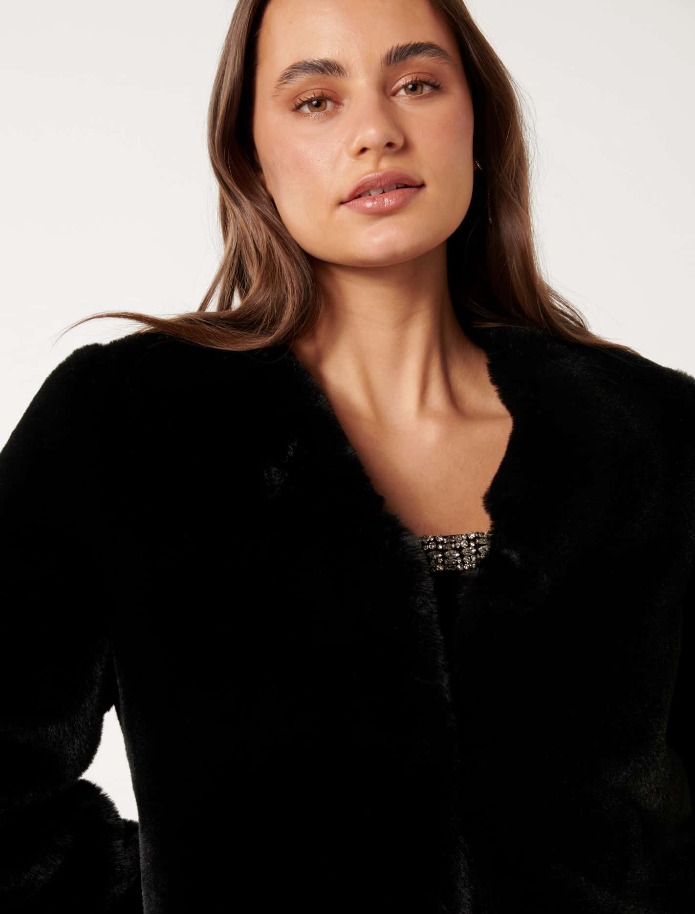 Lana Faux Fur Coat Black