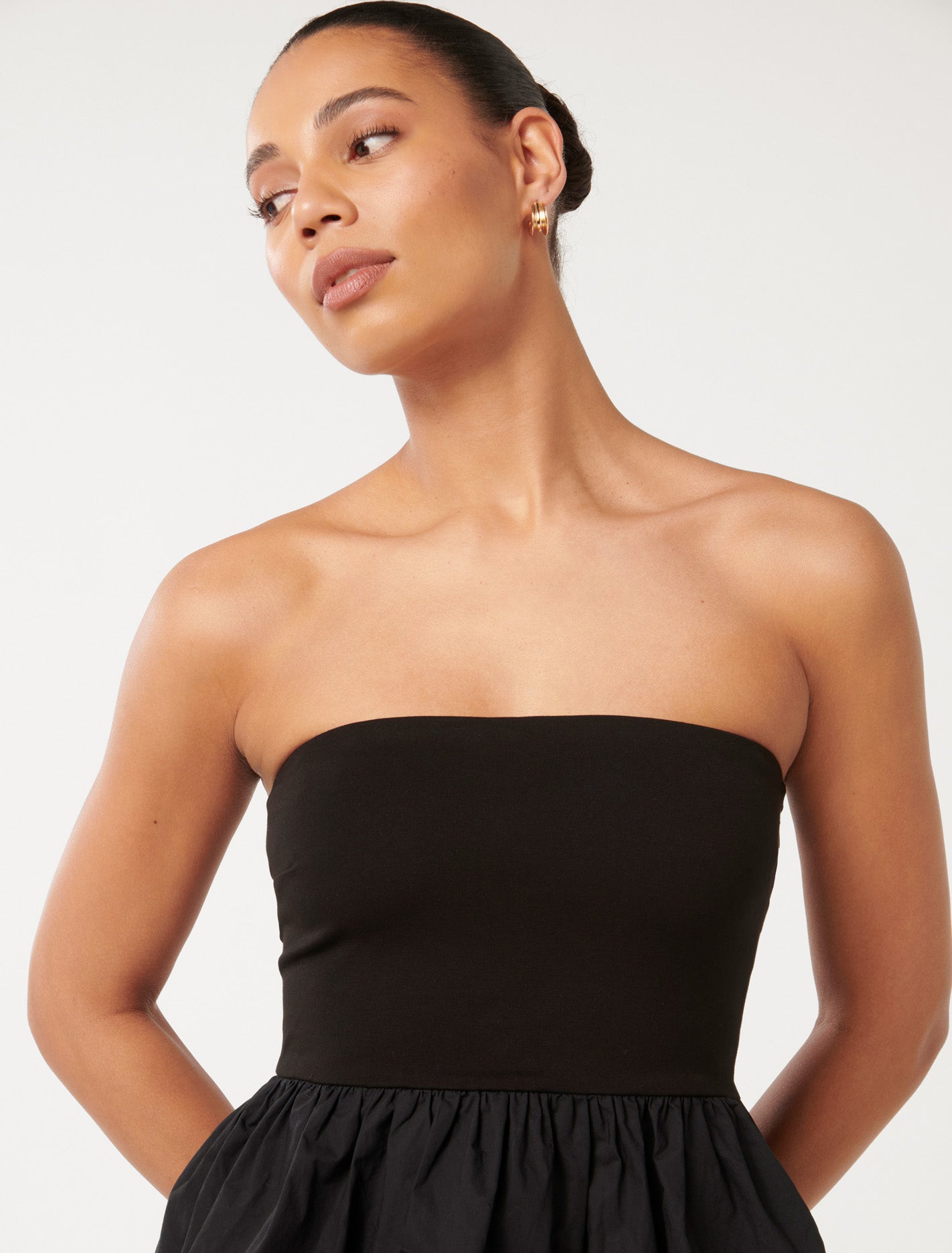 Eden Bubble Hem Top Black