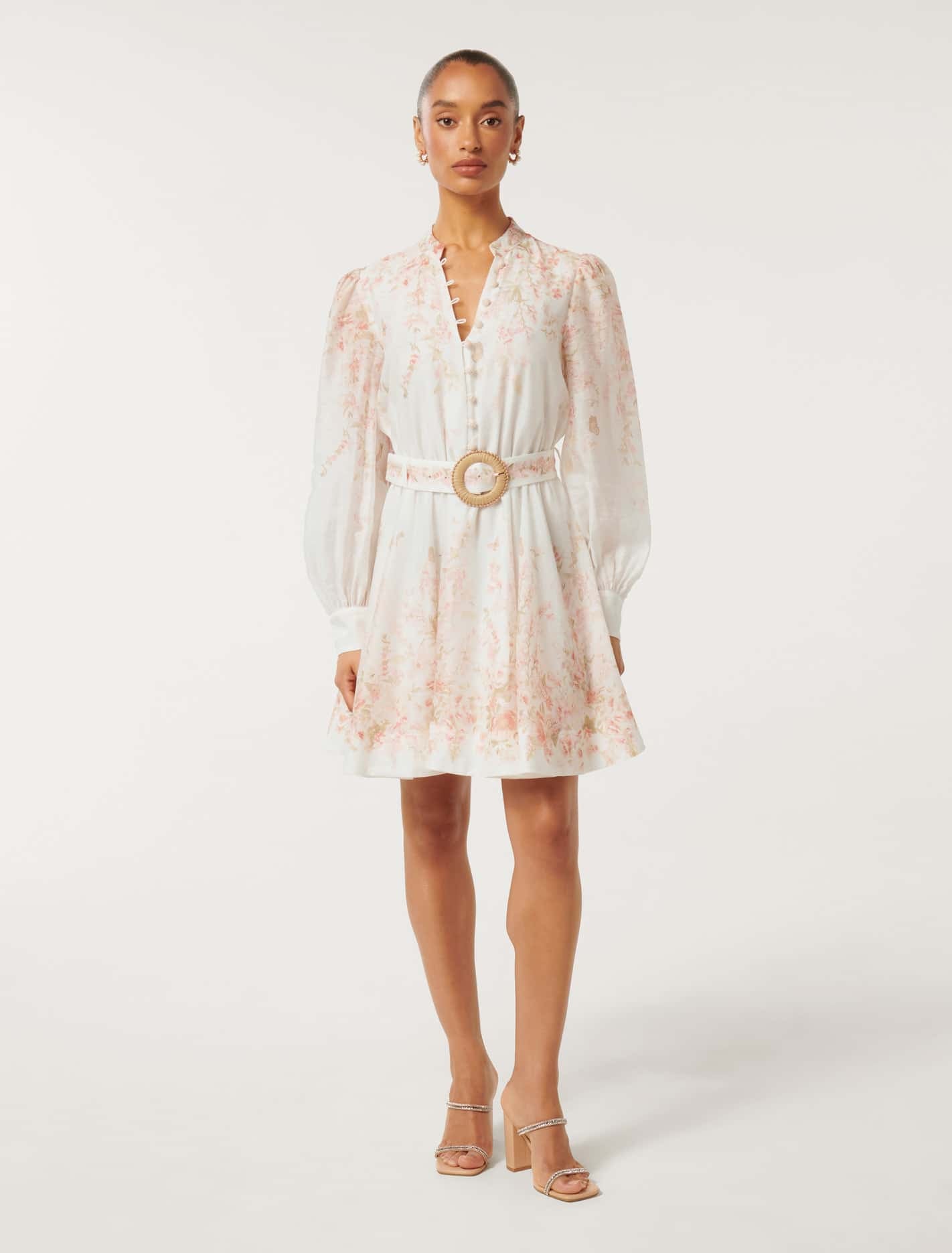 Anastasia Petite Printed Skater Mini Coral Oxley Floral