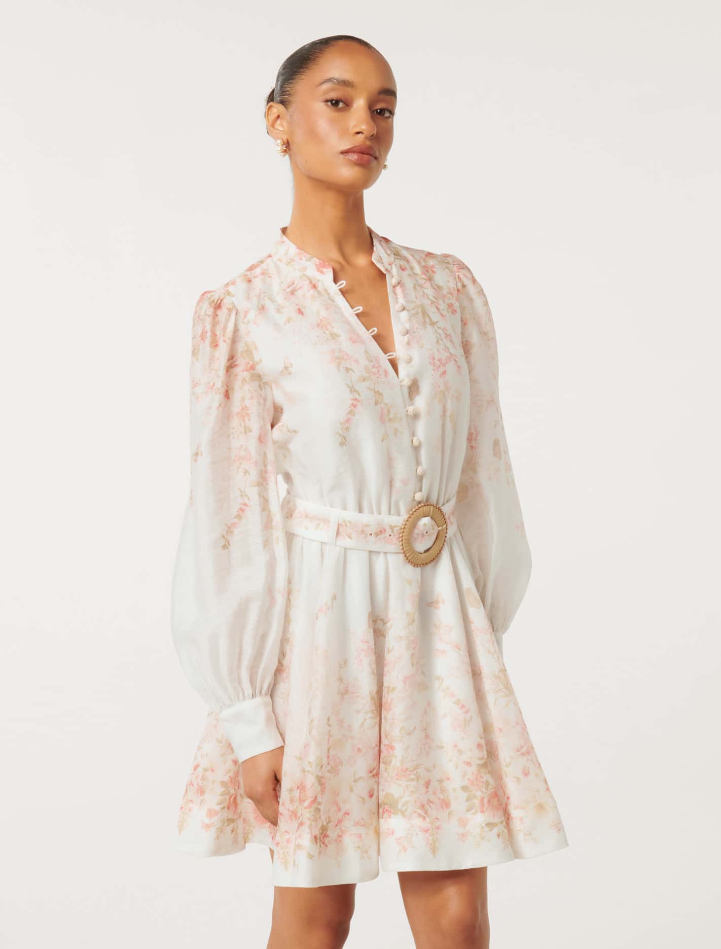 Anastasia Petite Printed Skater Mini Coral Oxley Floral