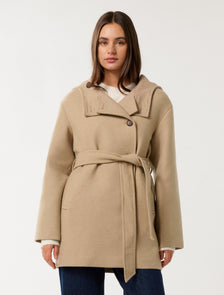 Shaylah Hooded Coat Soft Camel