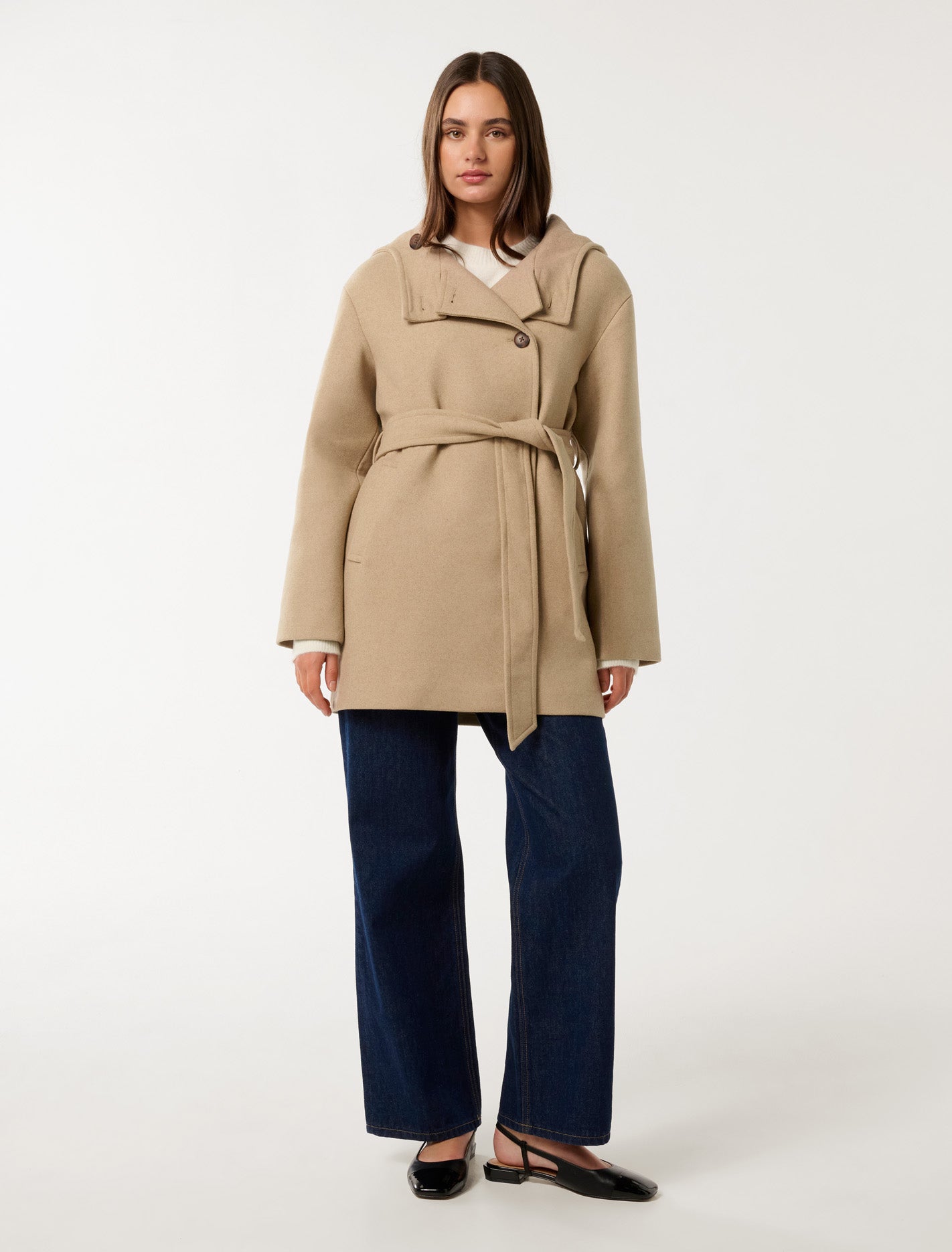 Shaylah Hooded Coat Soft Camel