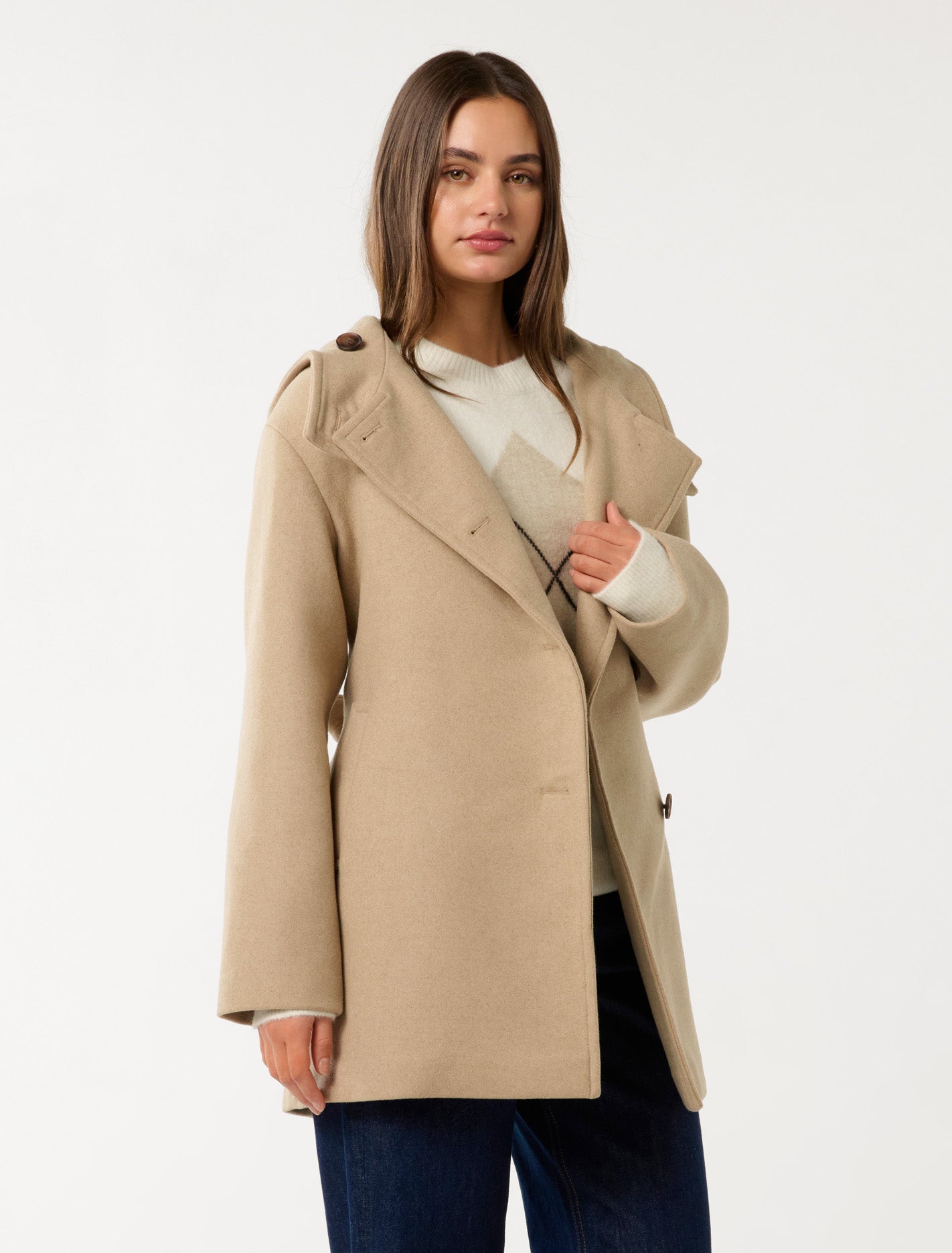 Shaylah Hooded Coat Soft Camel