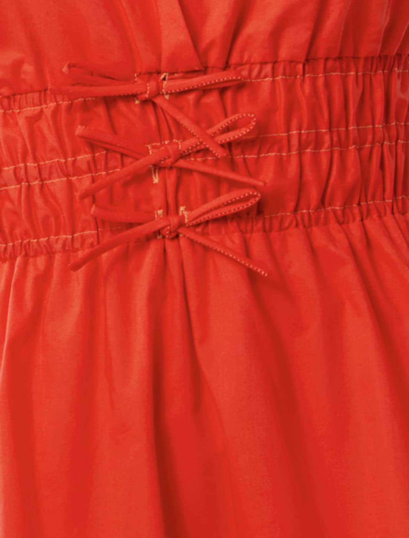 Alby Bow-Detail Mini Dress Flame Scarlet