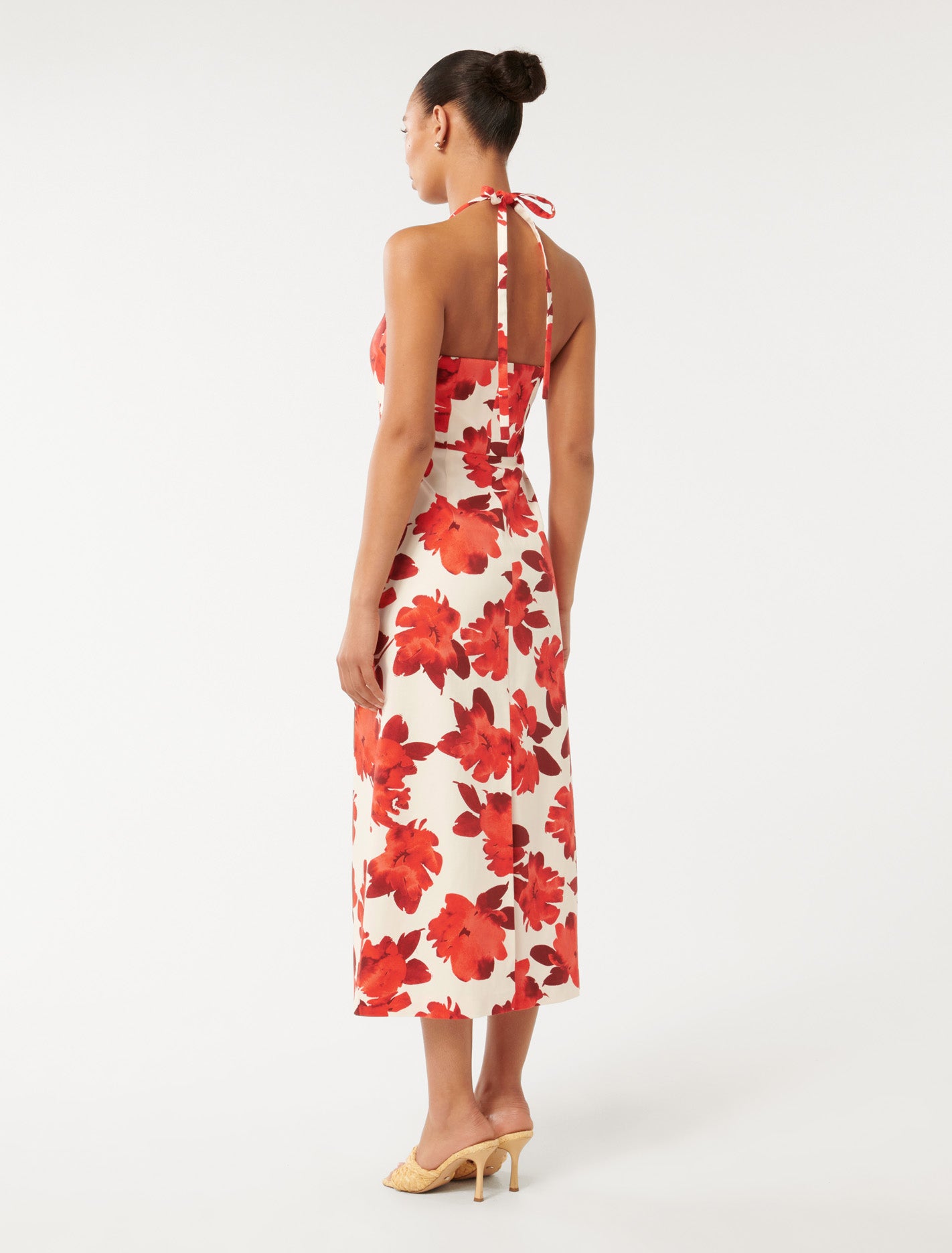 Ariel Halter Midi Dress Devi Floral
