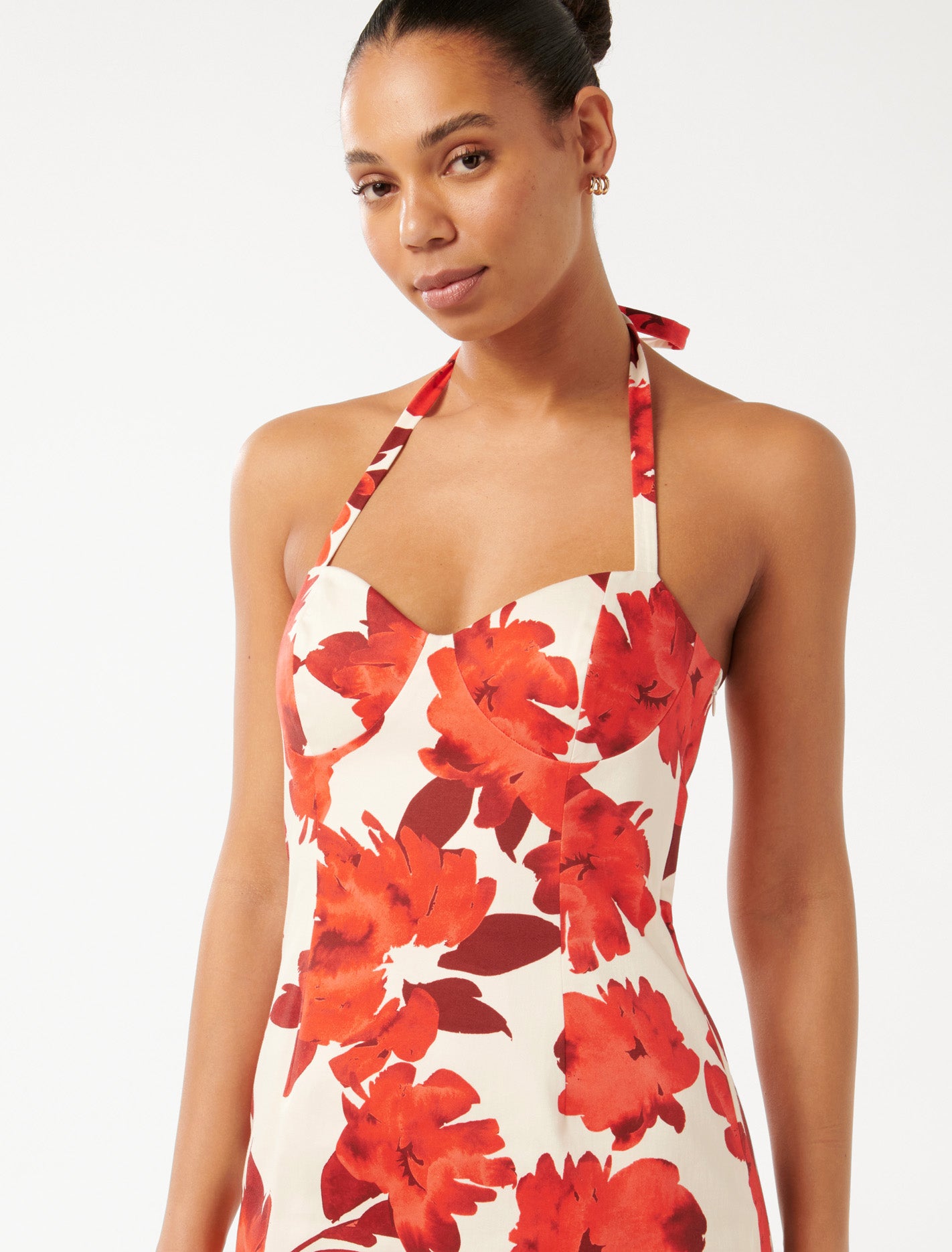 Ariel Halter Midi Dress Devi Floral
