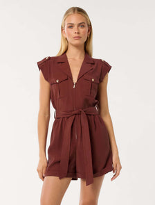 Elka Zip-Detail Playsuit Shiraz
