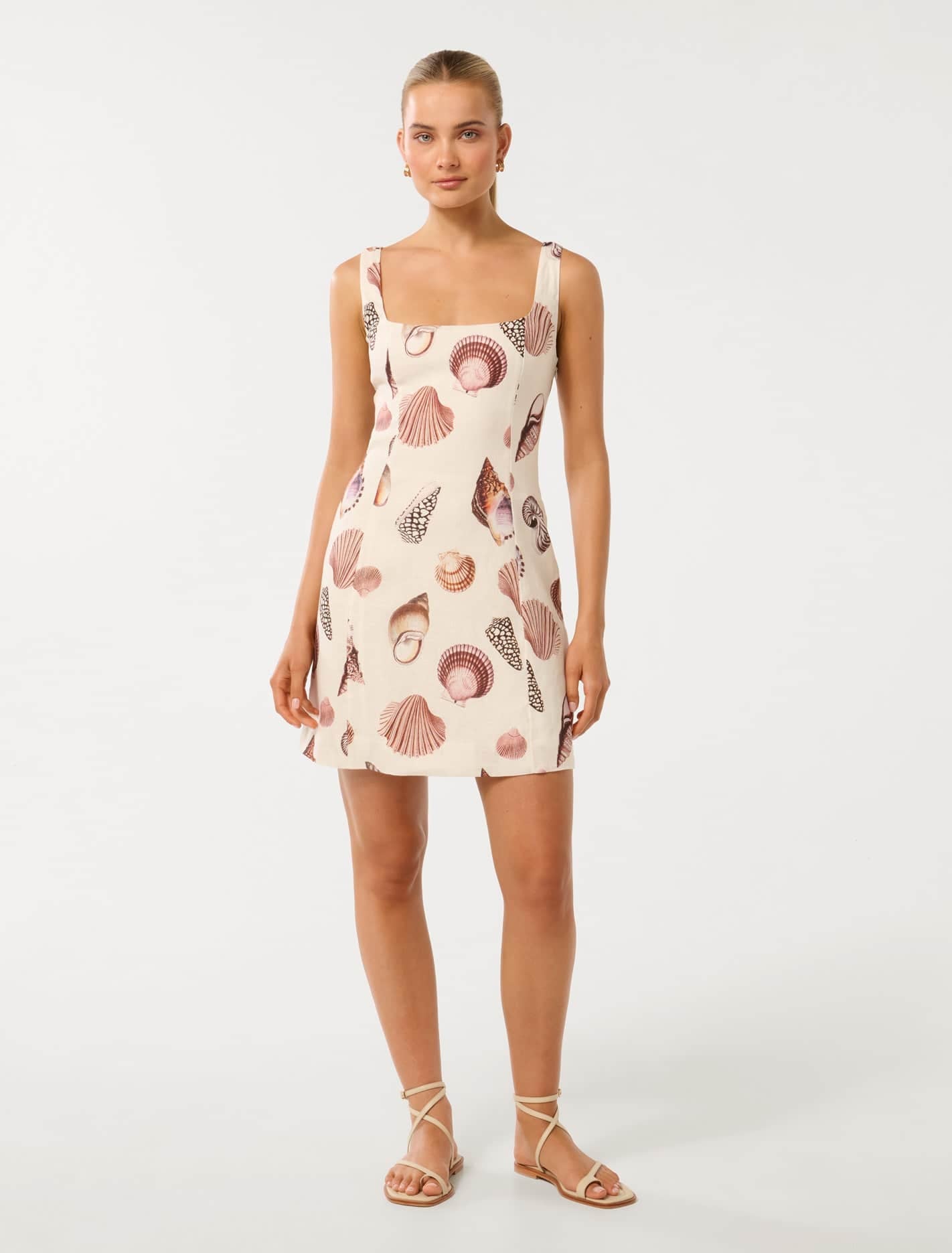 Lourdes Seamed Linen Mini Neutral Seashore