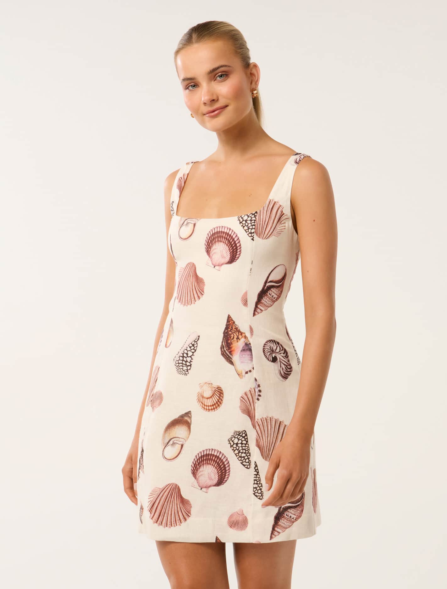 Lourdes Seamed Linen Mini Neutral Seashore