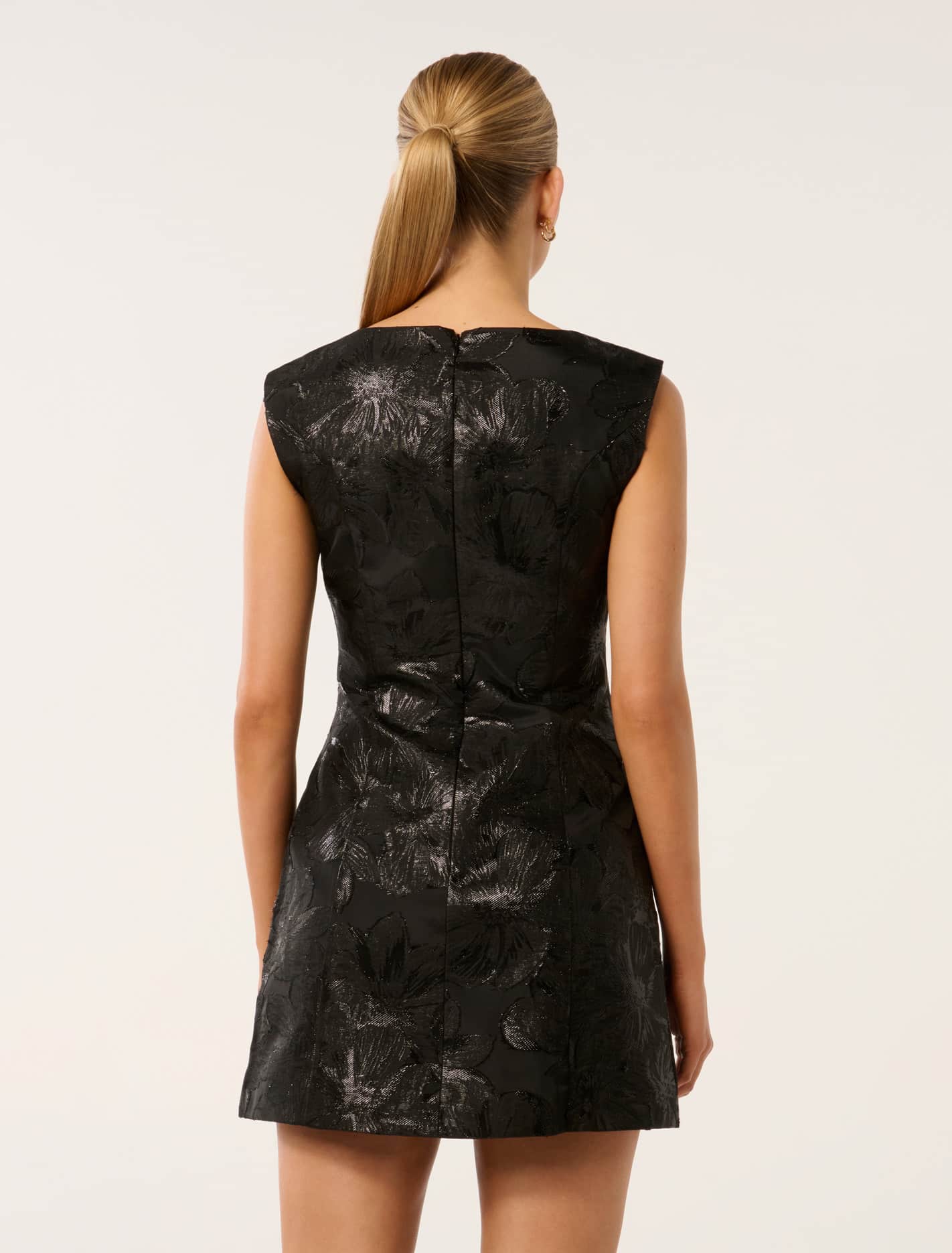 Evan Jacquard Mini Dress Black